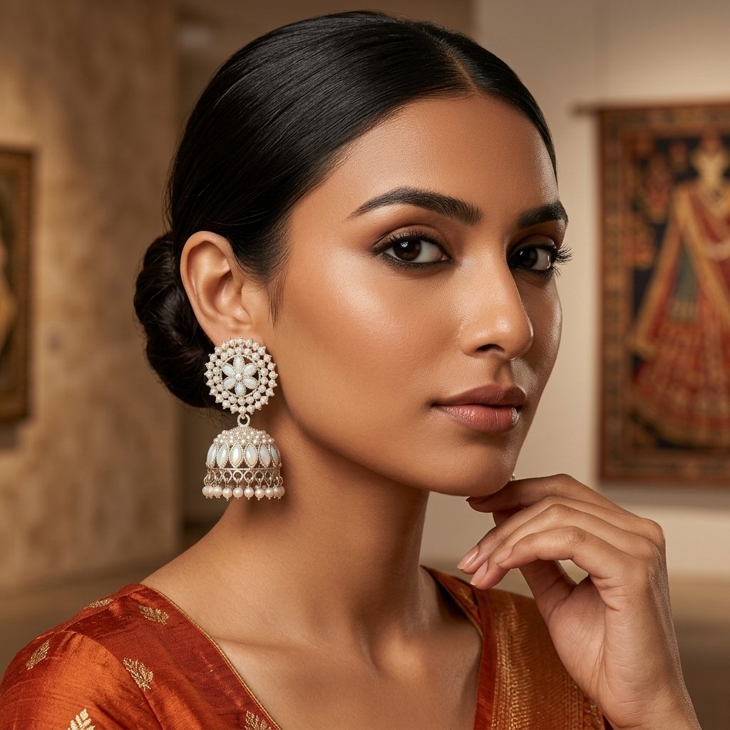 Indian Jhumka Earrings - Image 4