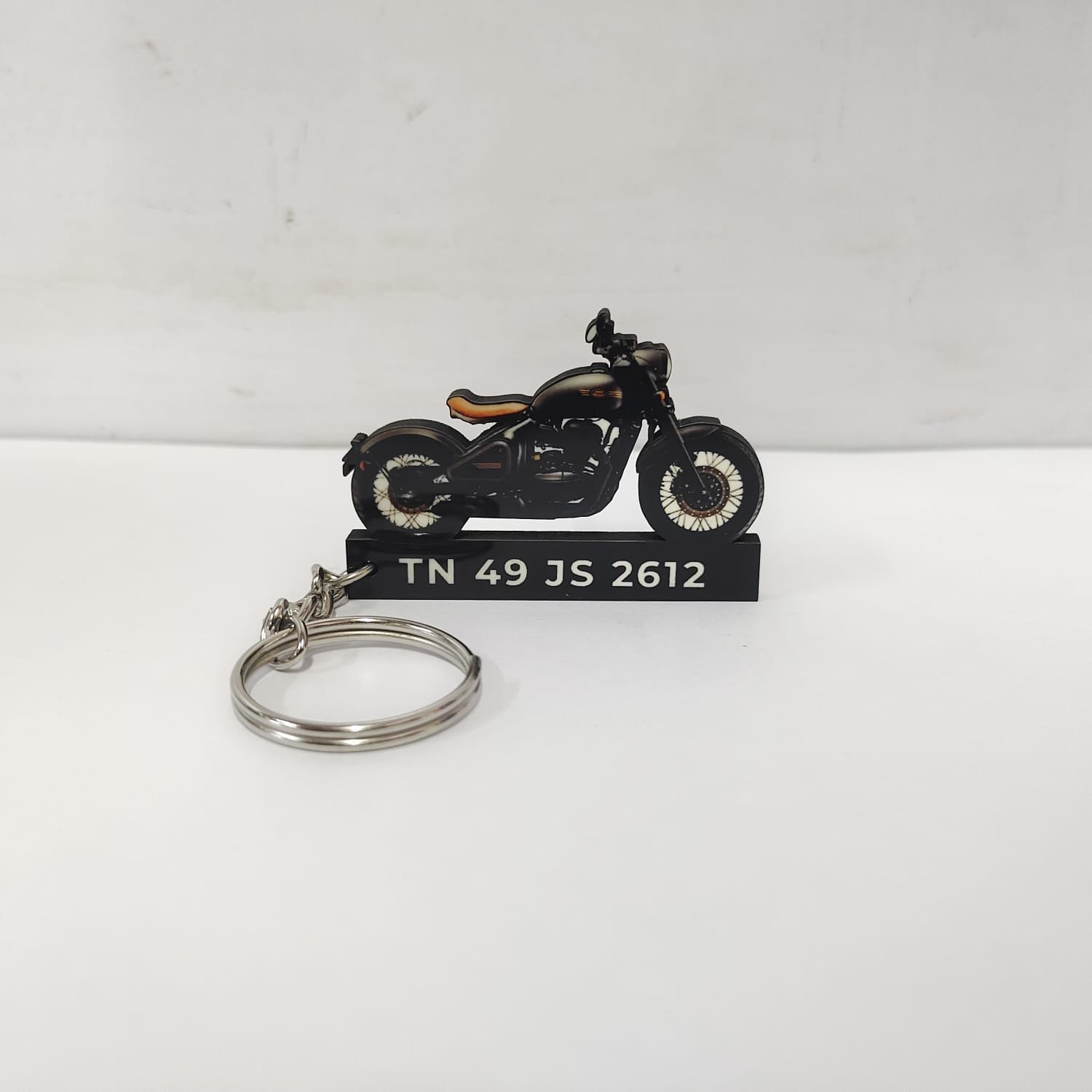 Jawa Perak Midnight Black Personalized Keychain