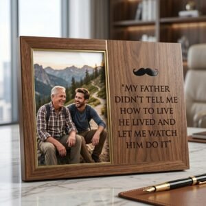 Personalized Dad Engraved Photo Frame with Quote