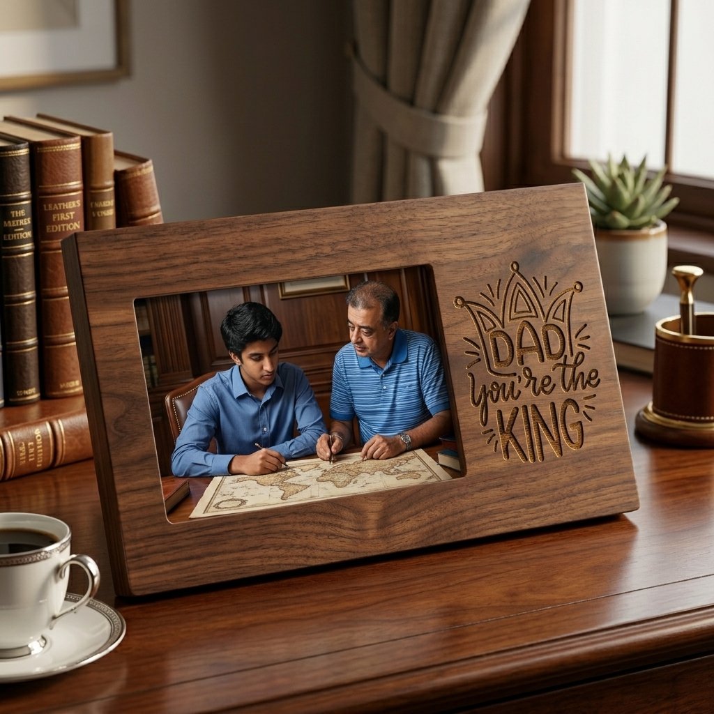 Premium King Dad Wooden Frame – Personalized Memory Gift - Image 2