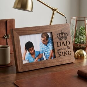 Premium King Dad Wooden Frame – Personalized Memory Gift