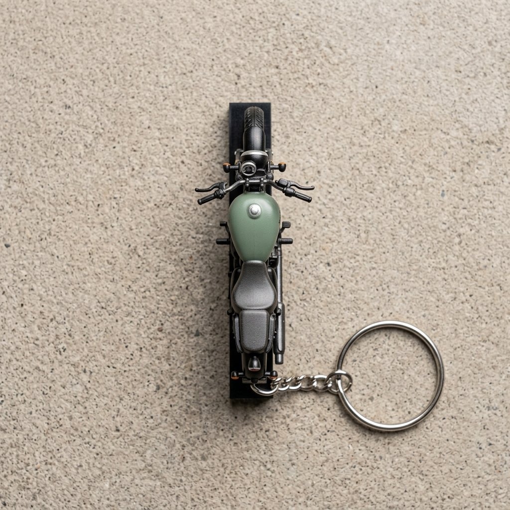 Best RE Meteor 350 Fireball Matt Green Keychain - Image 2