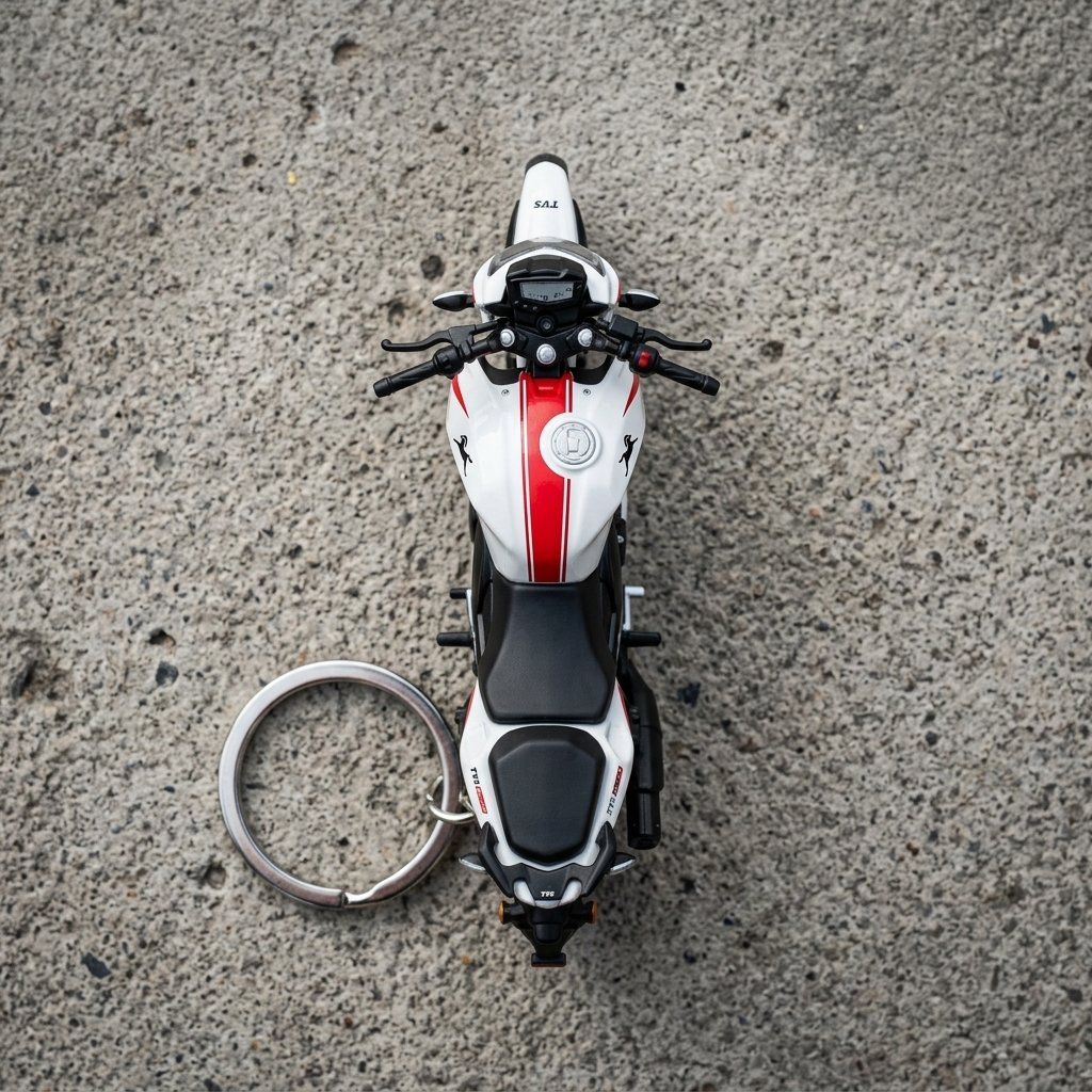 Best TVS Apache RTR 200 4V White Red Keychain - Image 2
