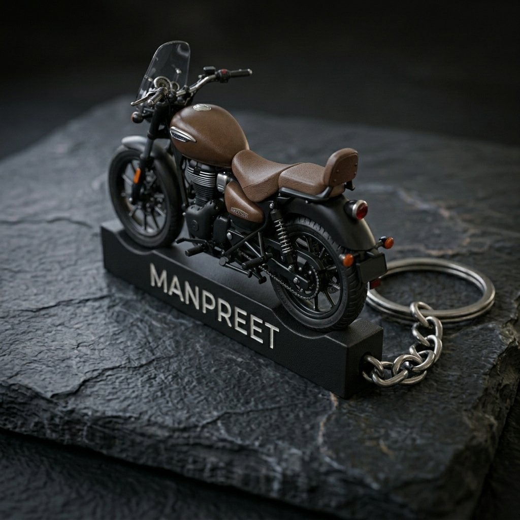 Best Royal Enfield Meteor 350 Wooden Keychain - Image 3