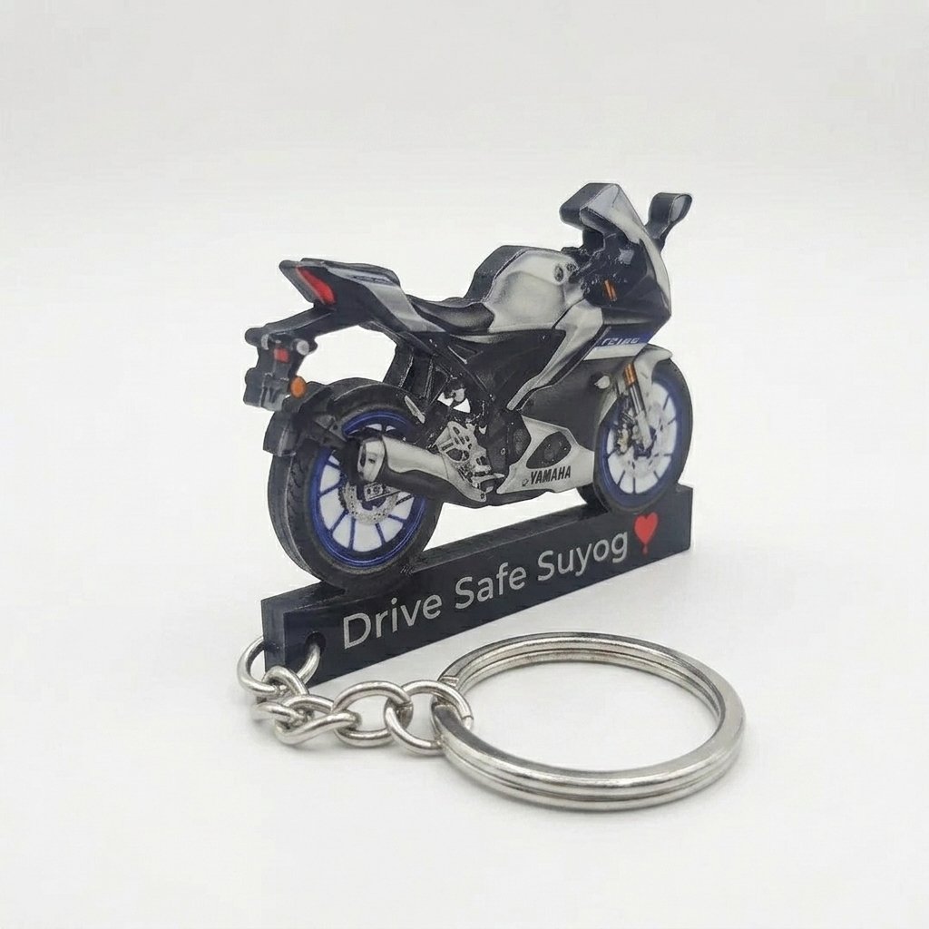 Best Yamaha R15 V4 Metallic Grey Keychain - Image 2