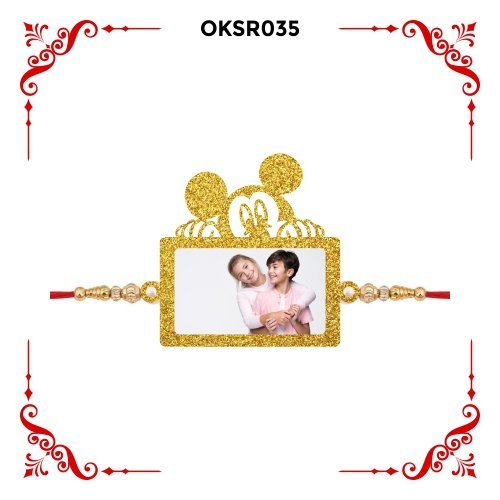 Best Personalized Mickey Mouse Photo Rakhi OKSR35