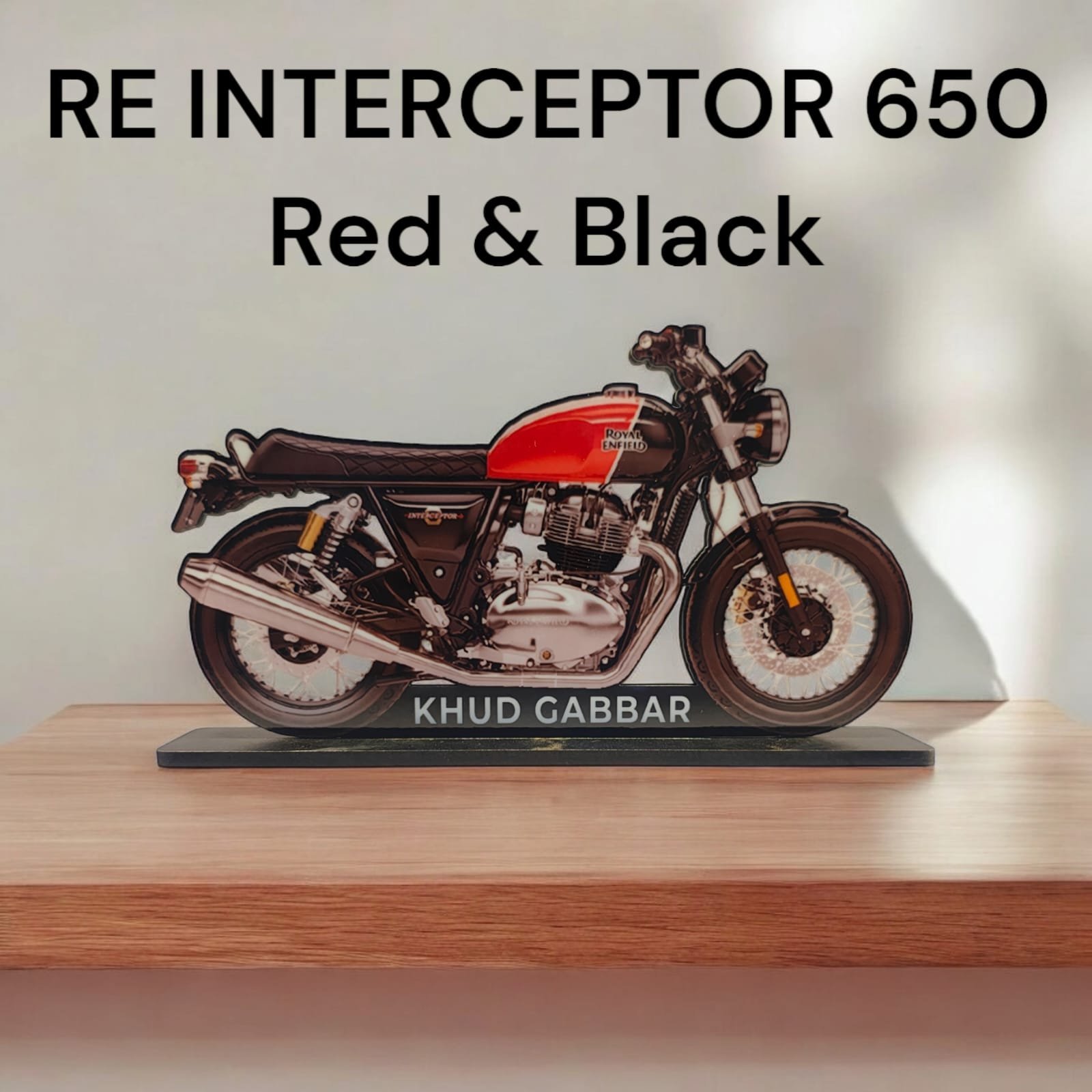 Best RE Interceptor 650 Red And Black 2D Table Top
