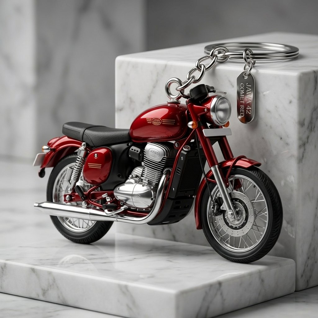 Best Jawa 42 Comet Red Glossy Keychain - Image 3