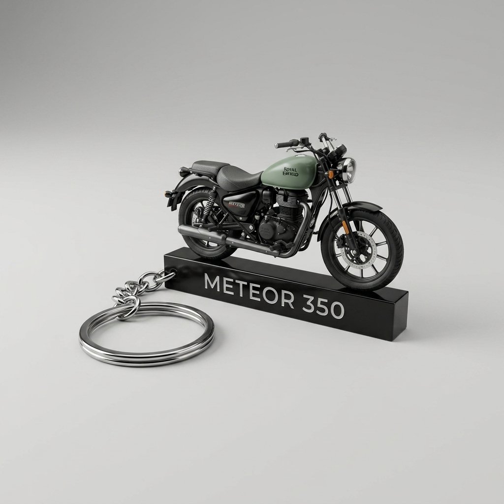 Best RE Meteor 350 Fireball Matt Green Keychain - Image 3
