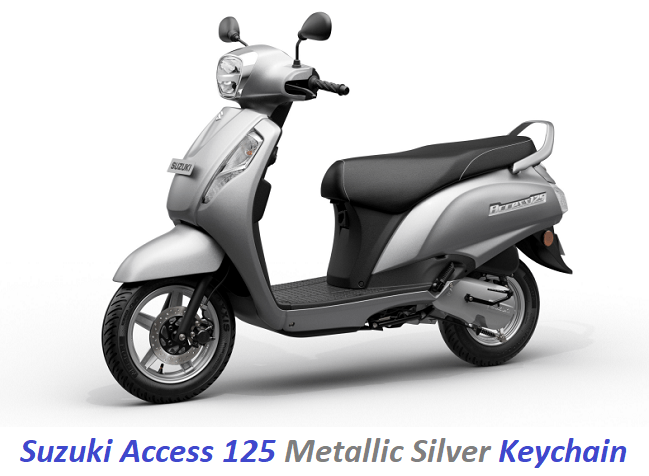 Metallic Silver Access 125 Wooden Keychain