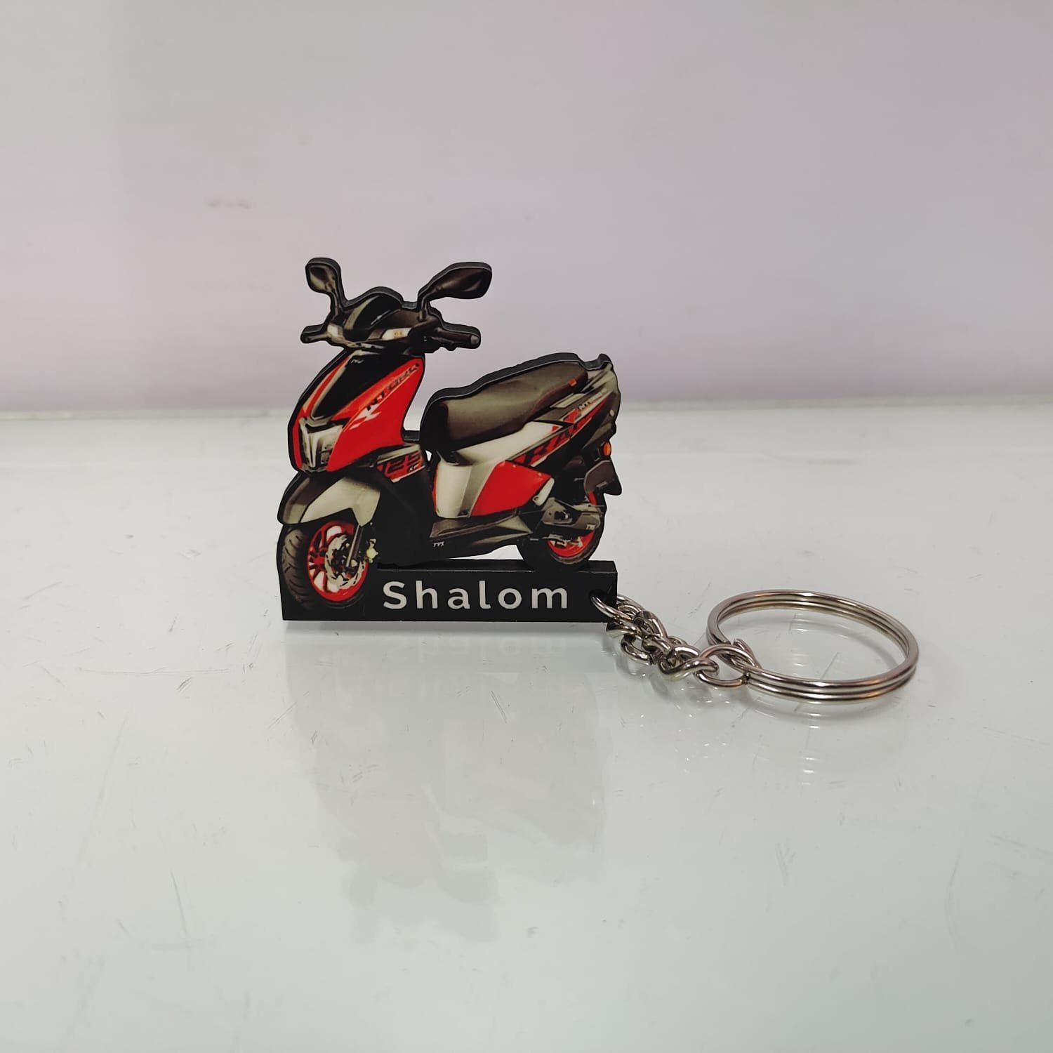Customized TVS Ntorq XP 125 Wooden Keychain for Riders - Image 2
