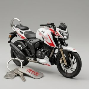 Best TVS Apache RTR 200 4V White Red Keychain