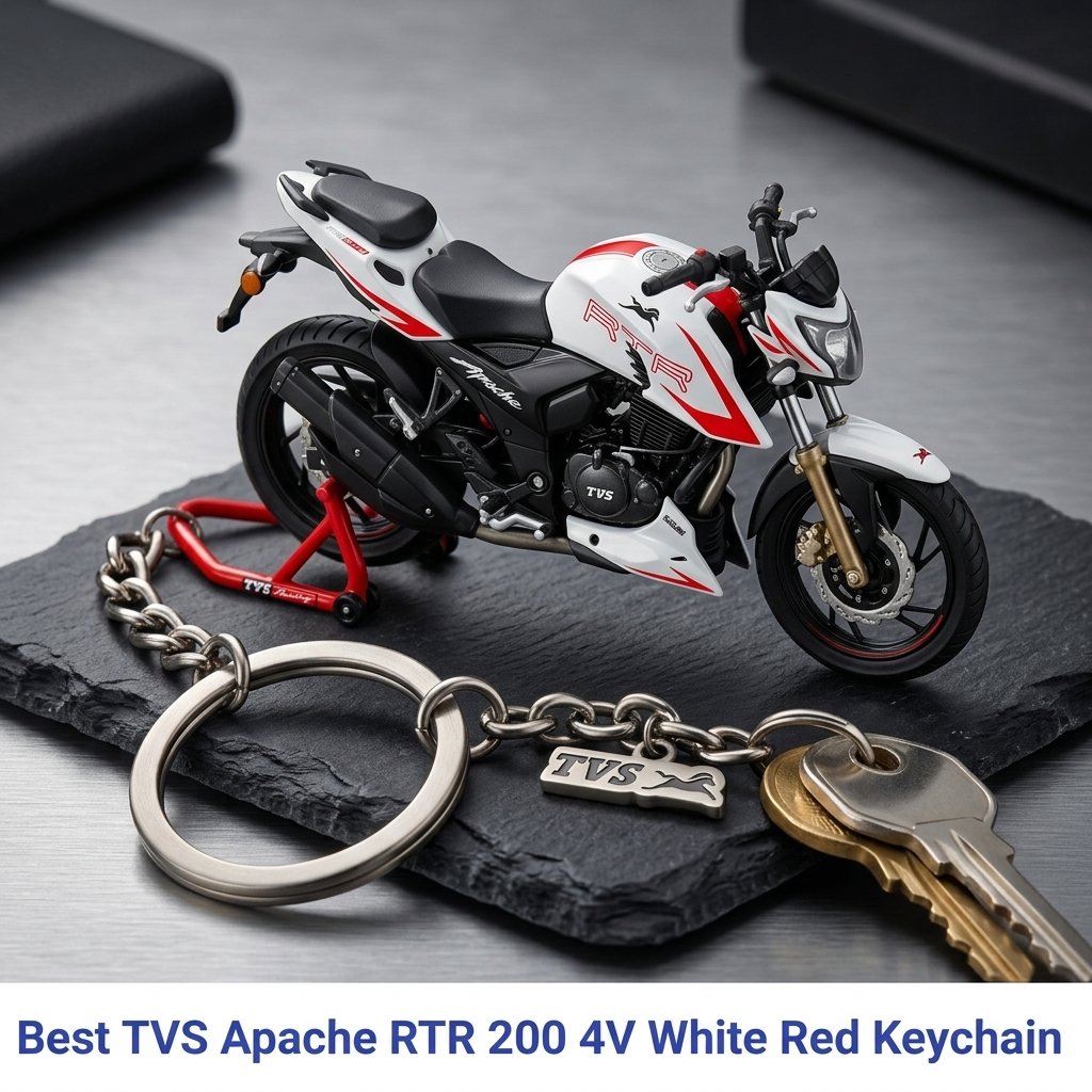 Best TVS Apache RTR 200 4V White Red Keychain - Image 3