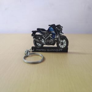 Dark Matte Blue Unique Keychain