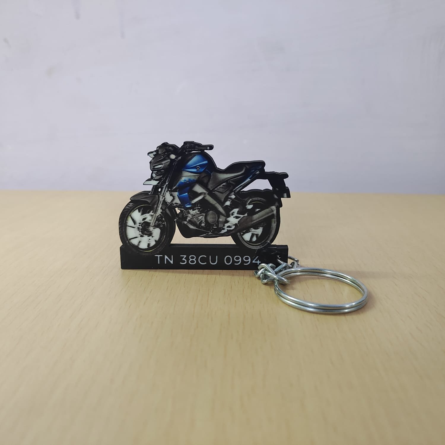 Dark Matte Blue Unique Keychain - Image 2