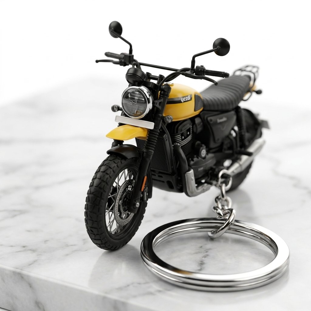 Best Yezdi Scrambler Yelling Yellow Keychain - Image 3