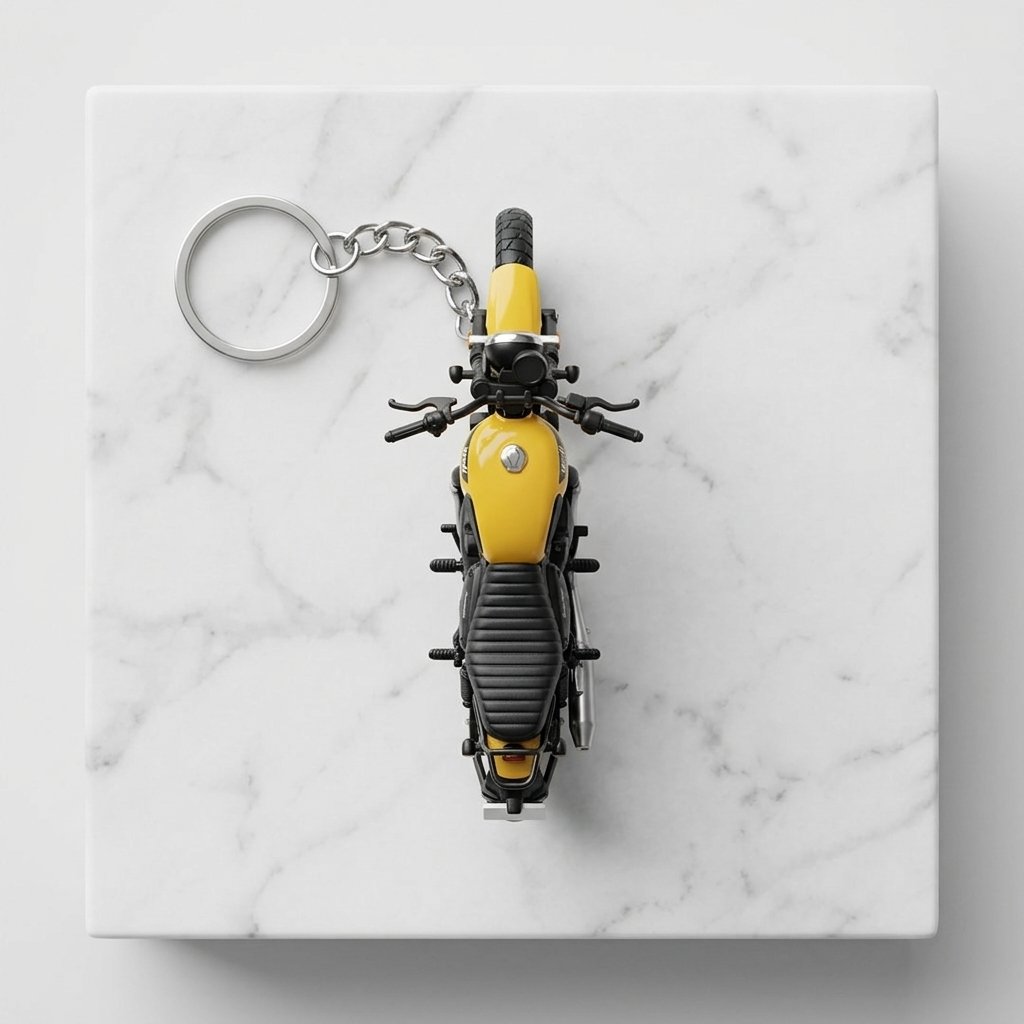 Best Yezdi Scrambler Yelling Yellow Keychain - Image 2