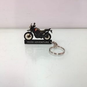 Adventure Bike Black Keychain