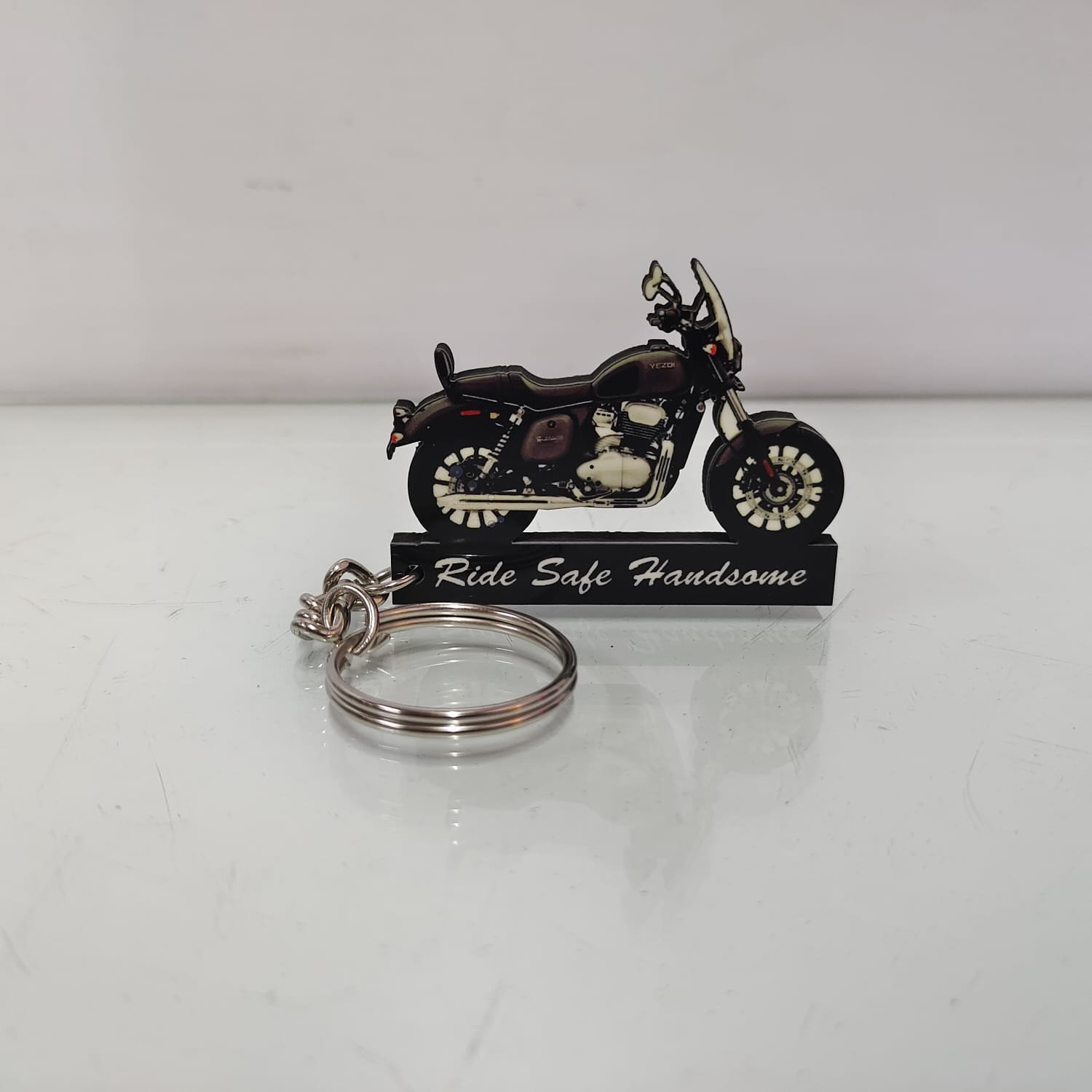 Best Roadster Chrome Grey Bike Keychain