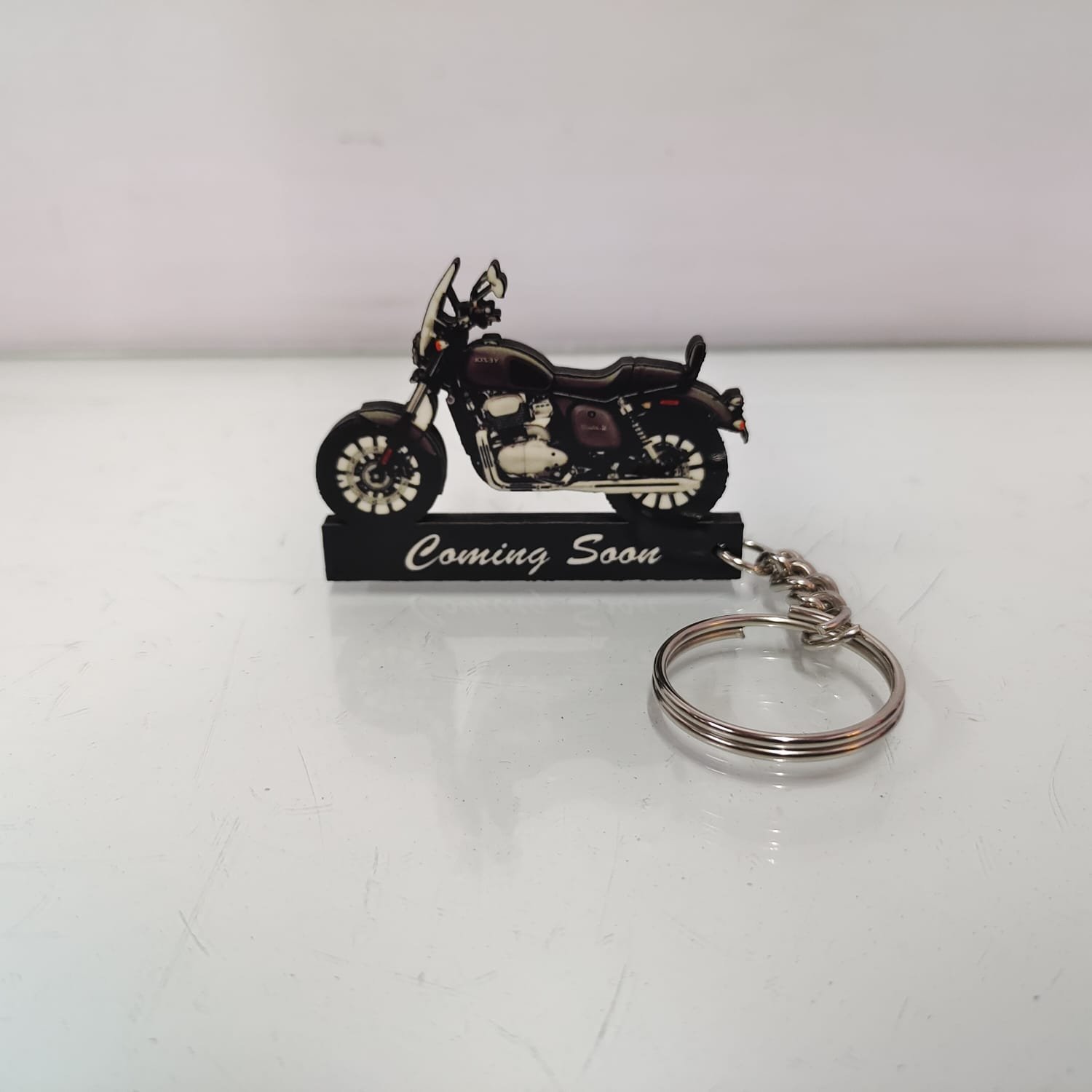 Best Roadster Chrome Grey Bike Keychain - Image 2