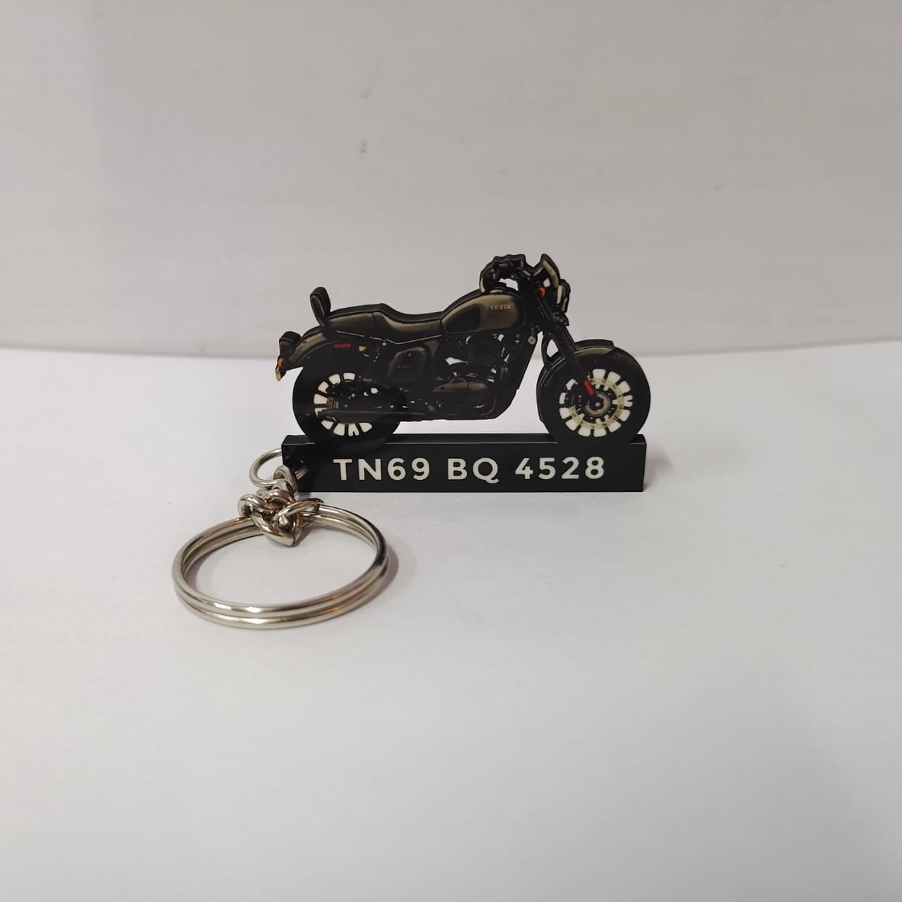 Best Personalized Yezdi Roadster Smoke Grey Keychain - Image 2