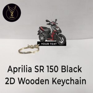 Best Aprilia SR 150 Black 2D Wooden Keychain
