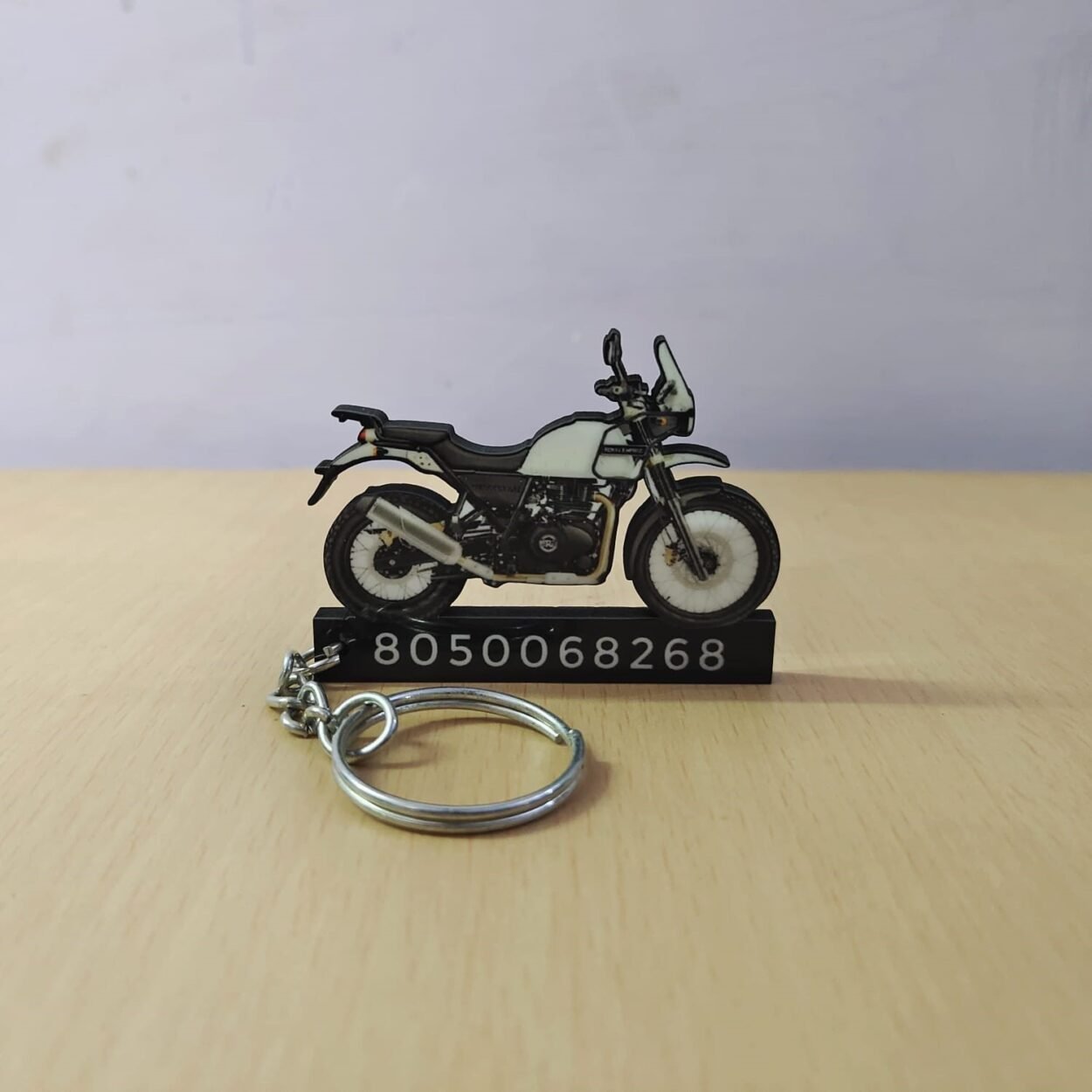 Snow White Himalayan 411Adventure Bike Keychain